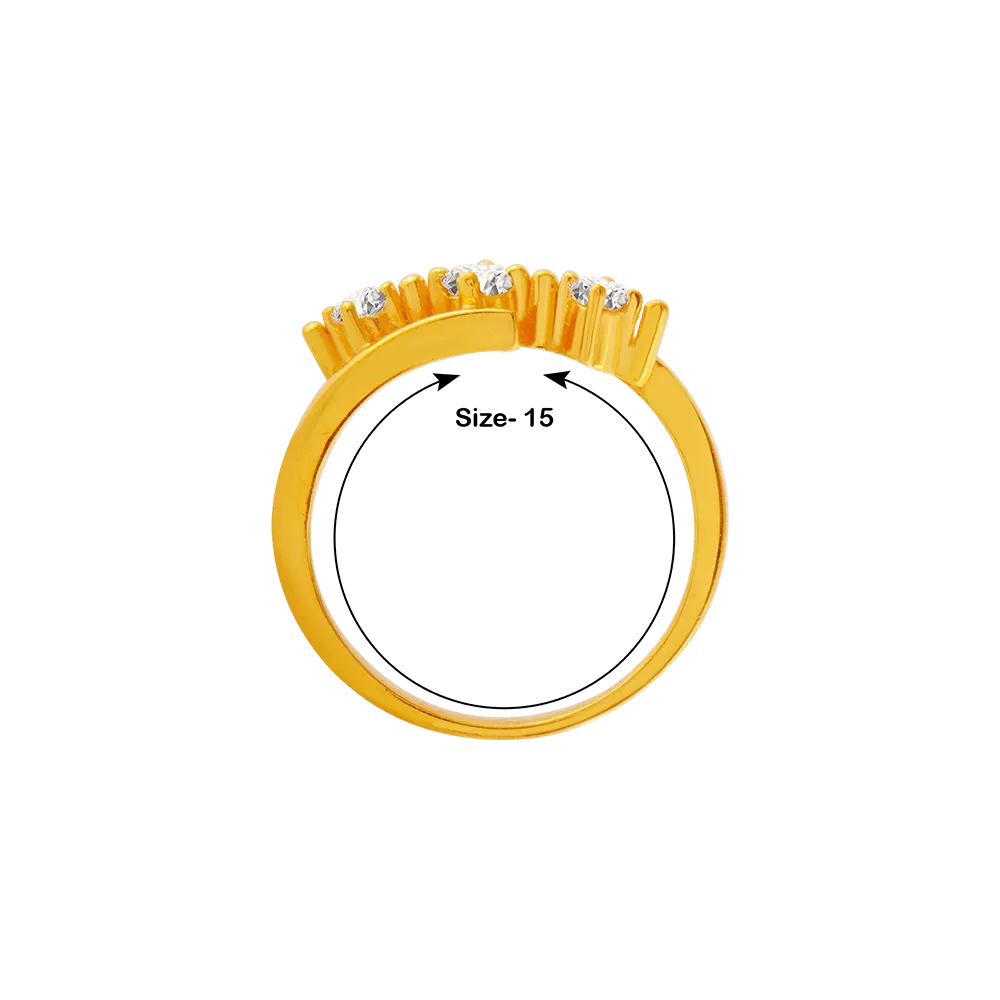 22KT Yellow Gold And American Diamond Ring For Women