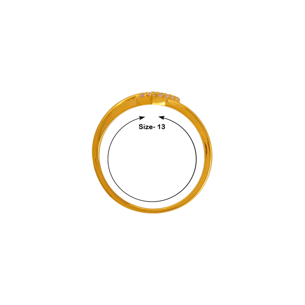 22KT Yellow Gold And American Diamond Ring For Women