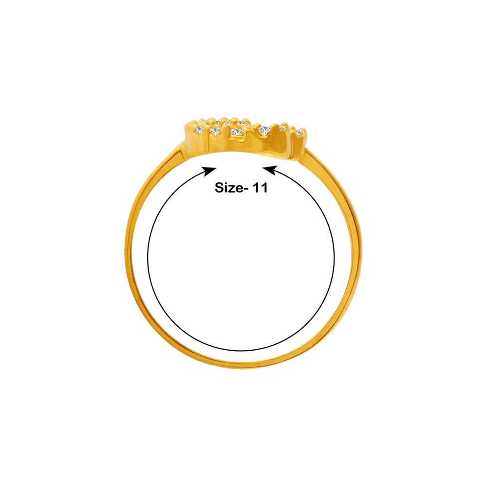 22KT Yellow Gold And American Diamond Ring For Women