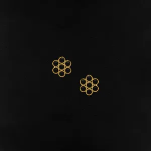24ct HEAVY Gold Layered  STONE EARRING PSST209BO-041