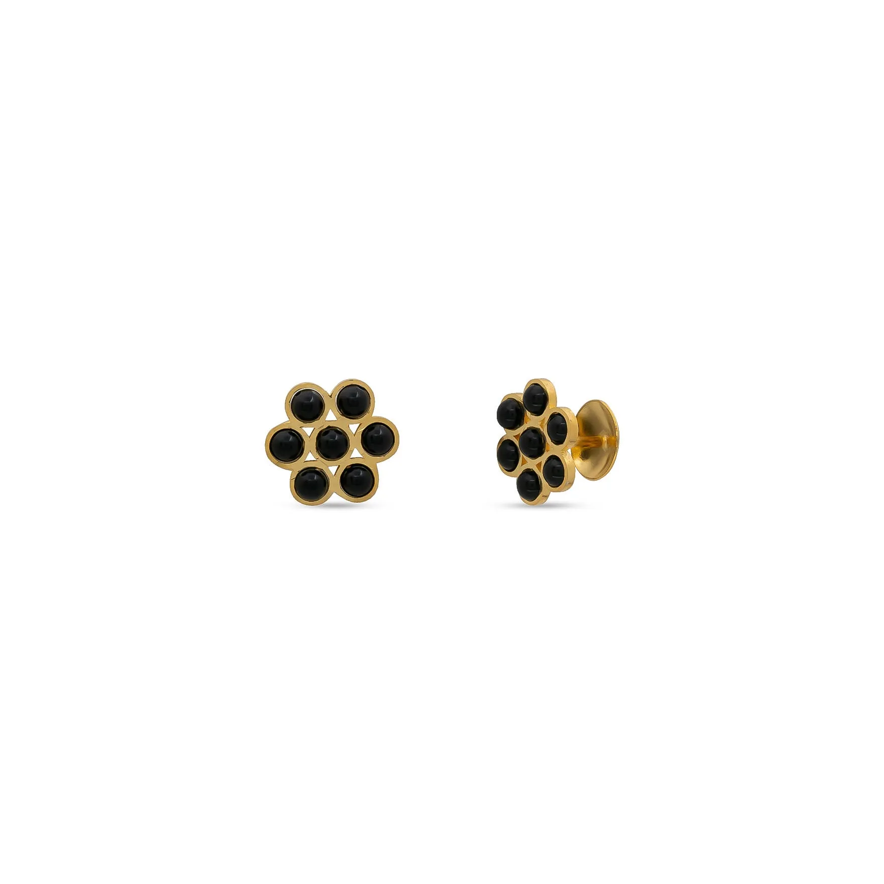 24ct HEAVY Gold Layered  STONE EARRING PSST209BO-041