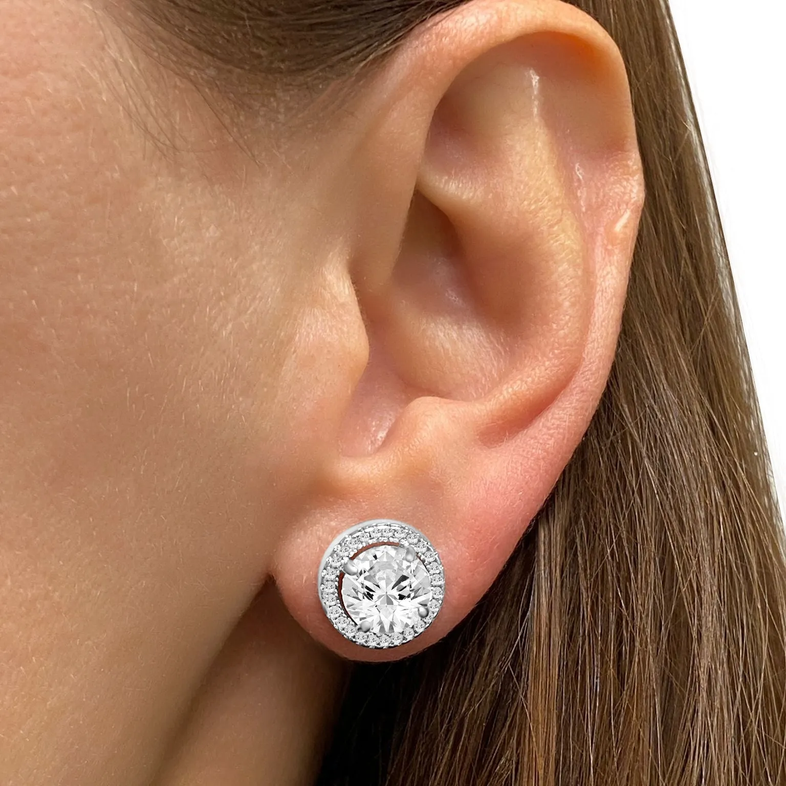4 Carat Halo Studs by AZ Essentials
