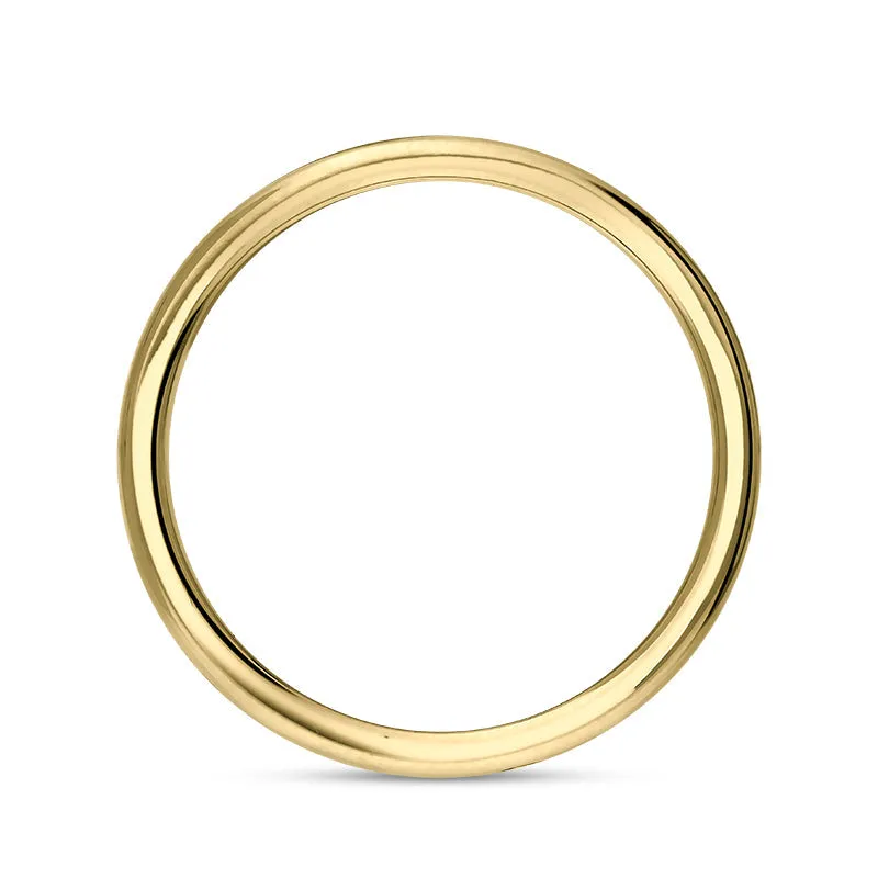 9ct Yellow Gold Whitby Jet Queen's Jubilee Hallmark 6mm Ring D