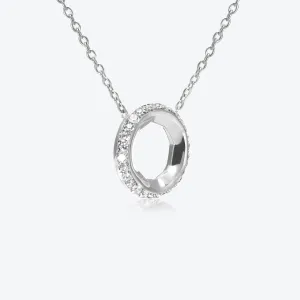 A. Sun Halo Aura 18K White Gold Necklace w. Lab-Grown Diamond Pav??
