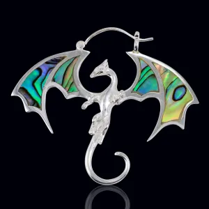 Abalone Winged Dragons - Silver Posts