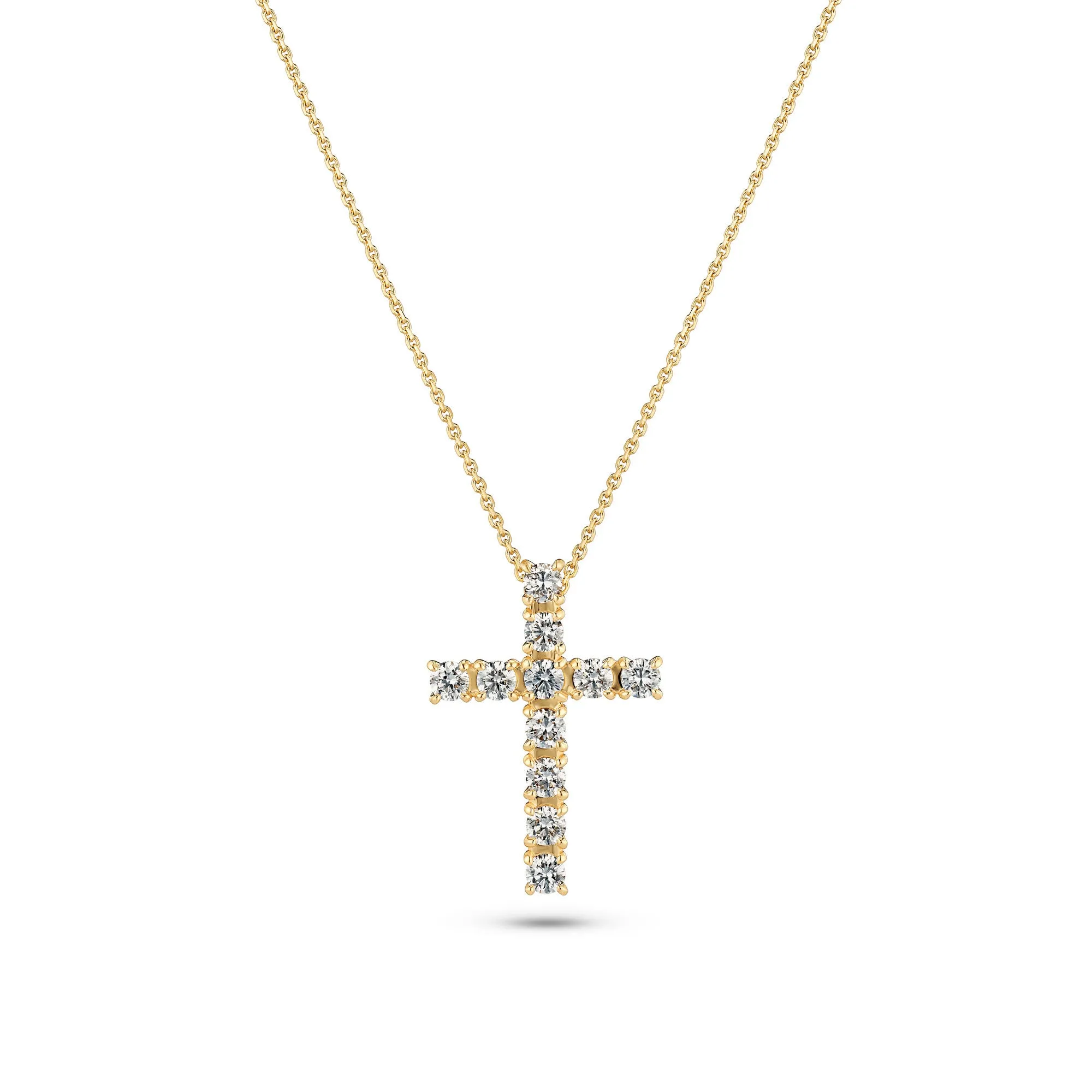 Alba Croce 14K Gold Necklace w. Lab-Grown Diamonds