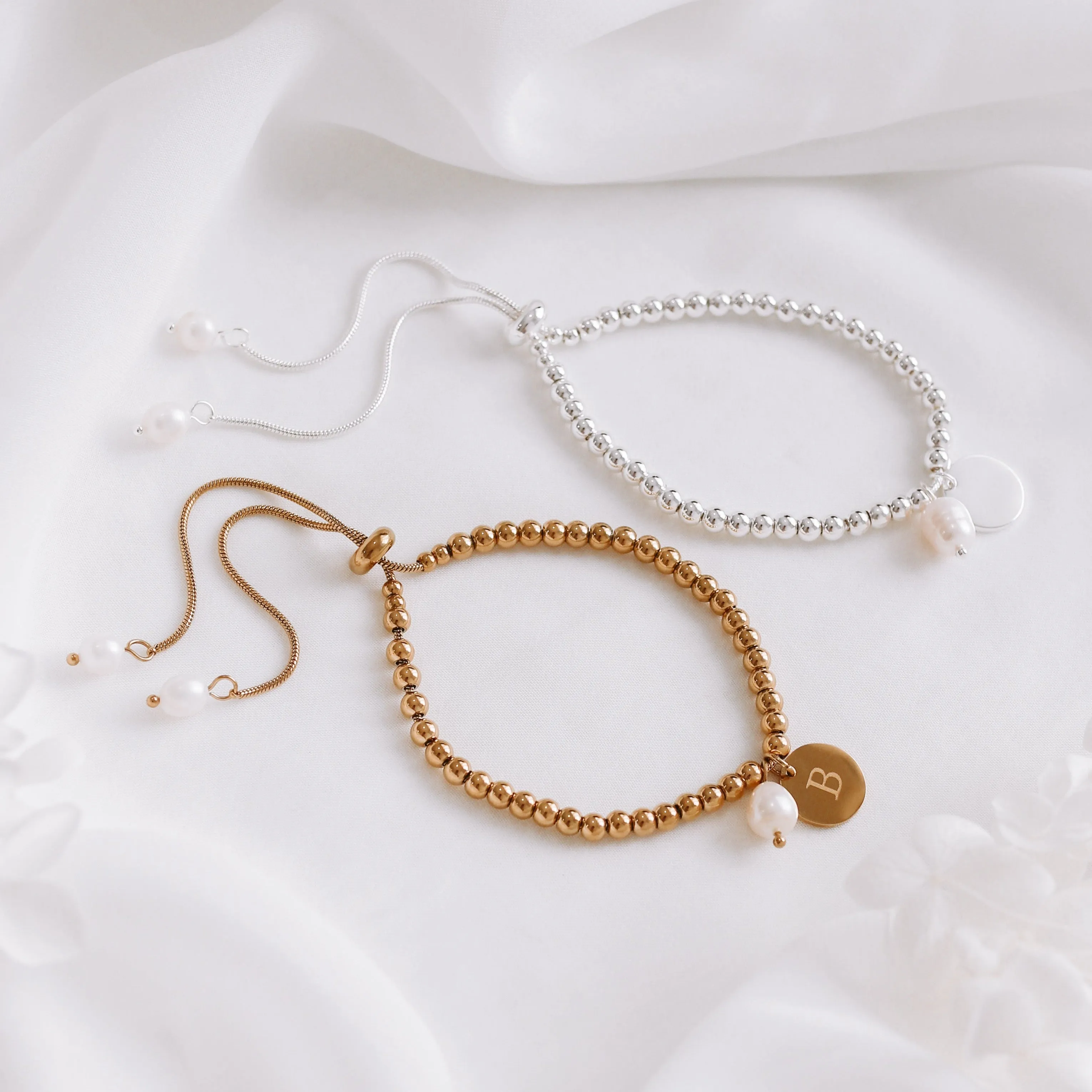 Alona - Stainless Steel Pearl Engraved Bracelet
