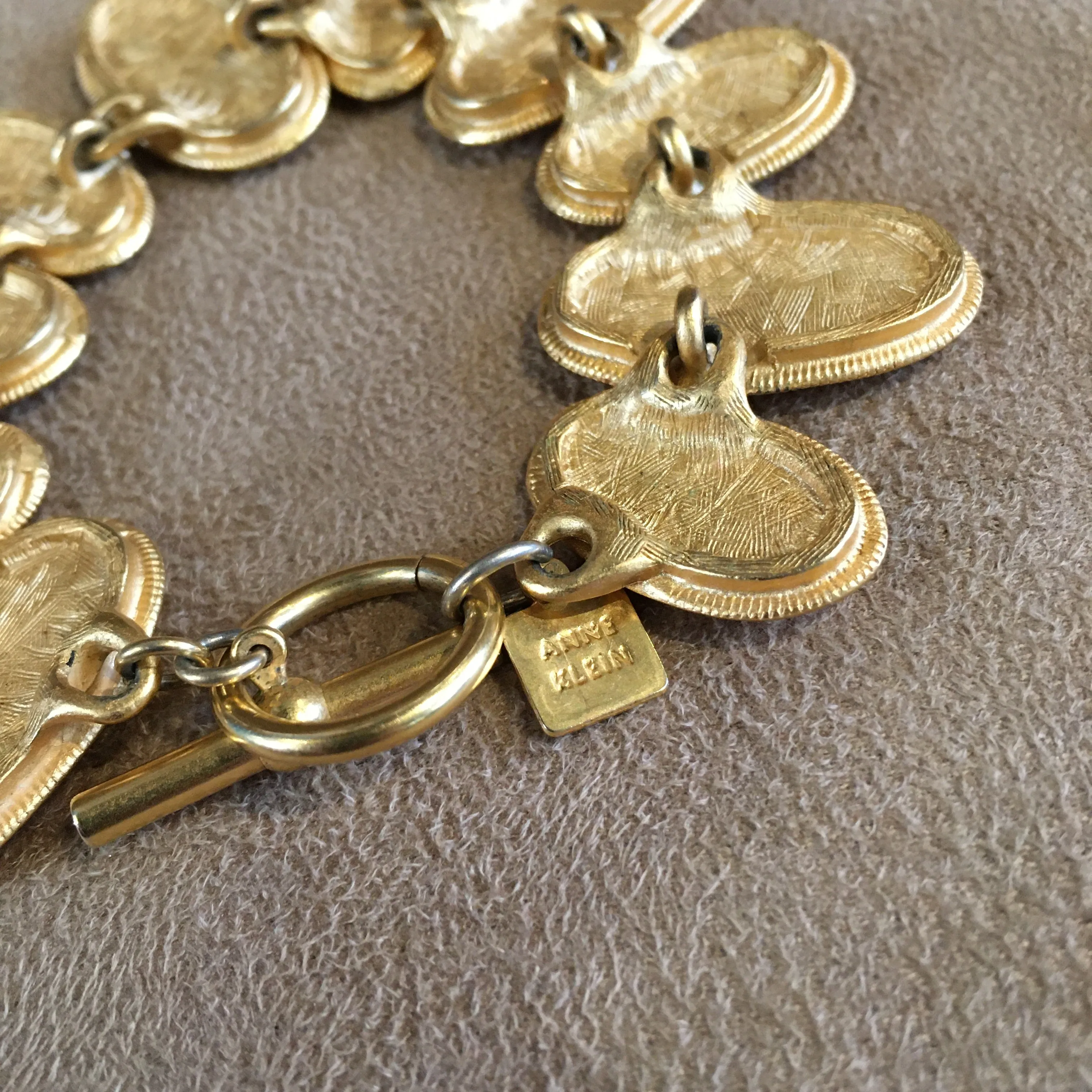 Anne Klein Orange Red Enamel Statement Bracelet