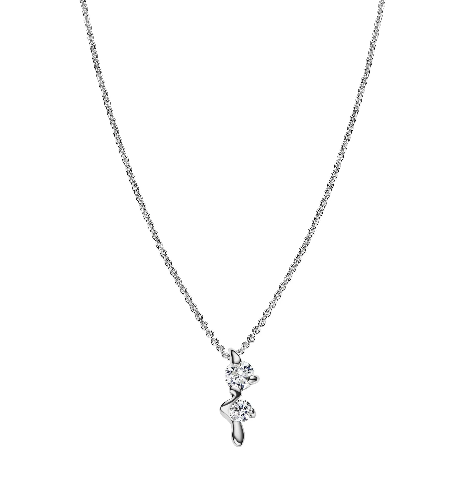Arctic Silver Necklace w. Zirconia