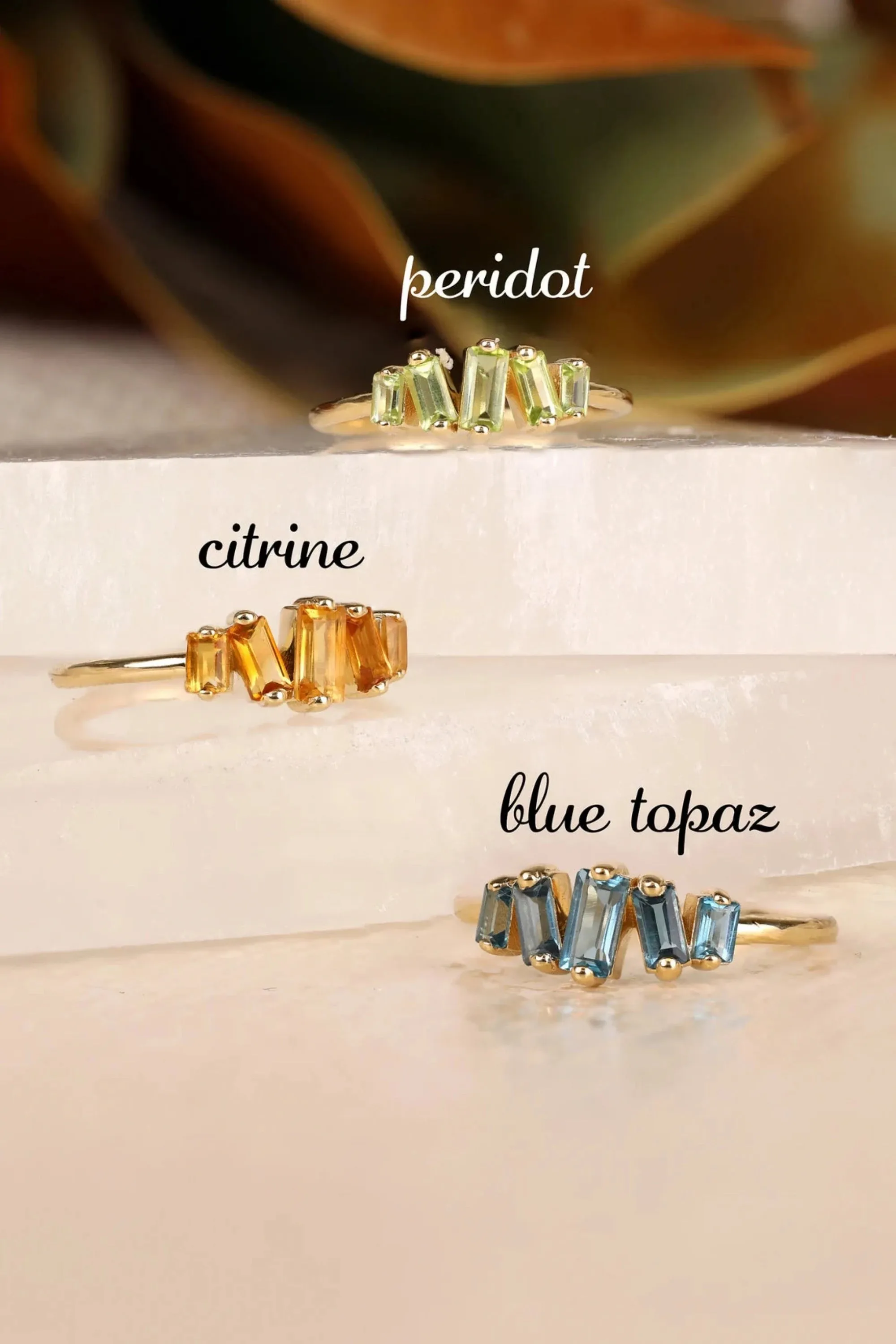 Baguette London Blue Topaz Ring, Lupita