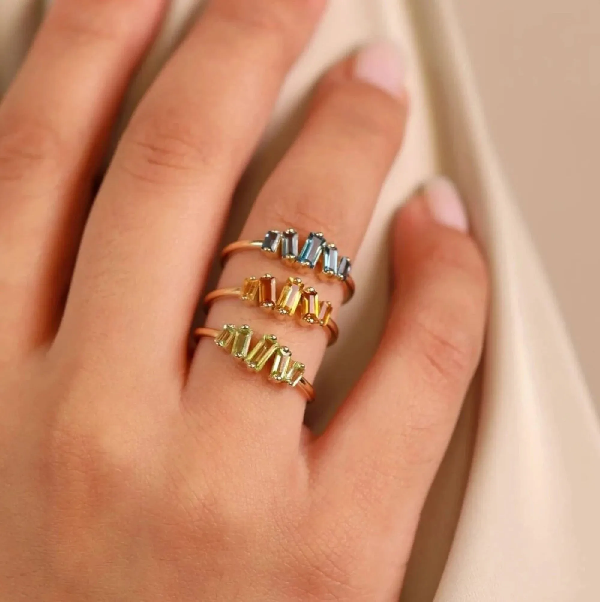 Baguette London Blue Topaz Ring, Lupita