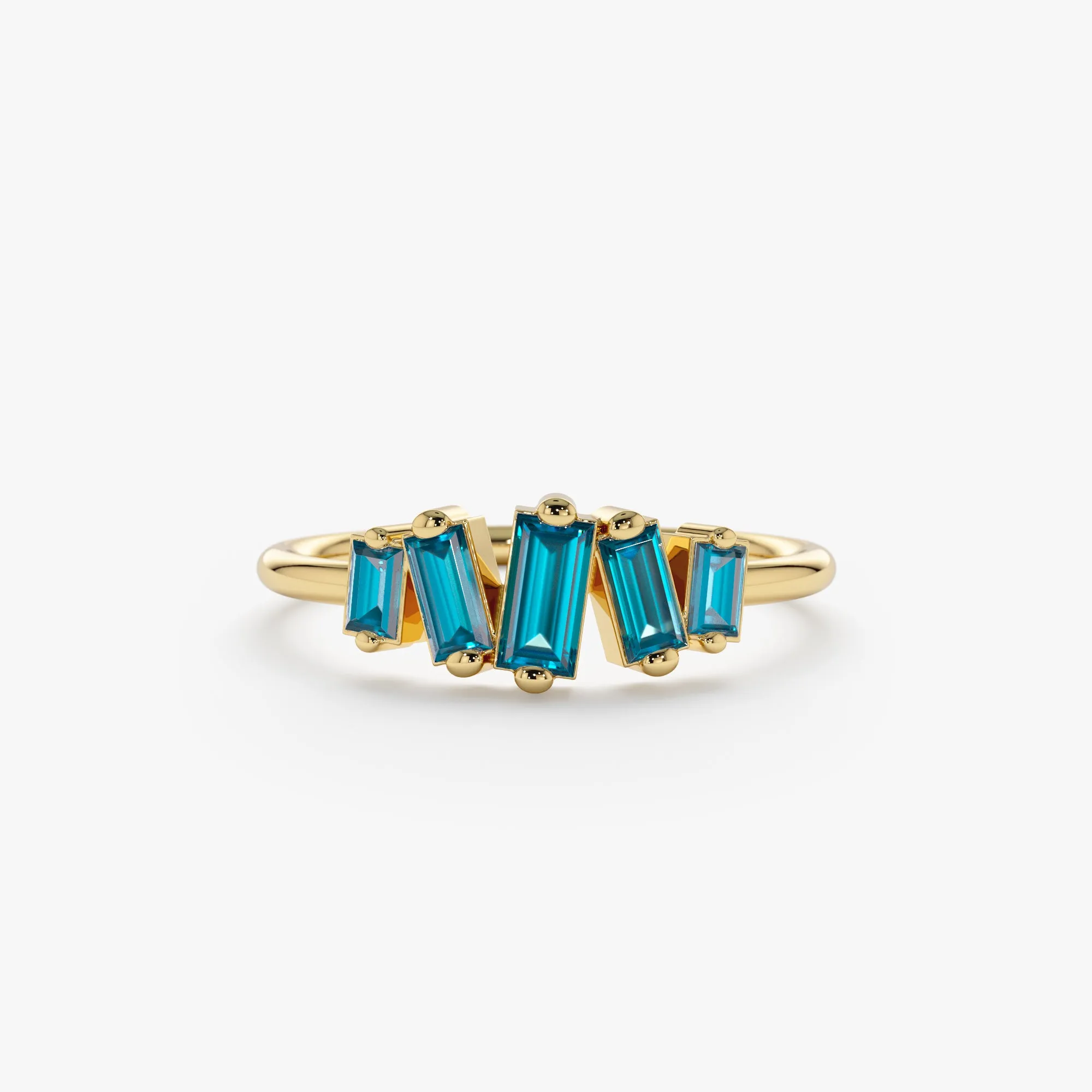 Baguette London Blue Topaz Ring, Lupita