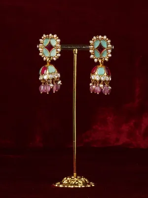 Basra Edit - Real Pearls Multicolor Gold Plated Mishr Earrings - MR-E303PLGR