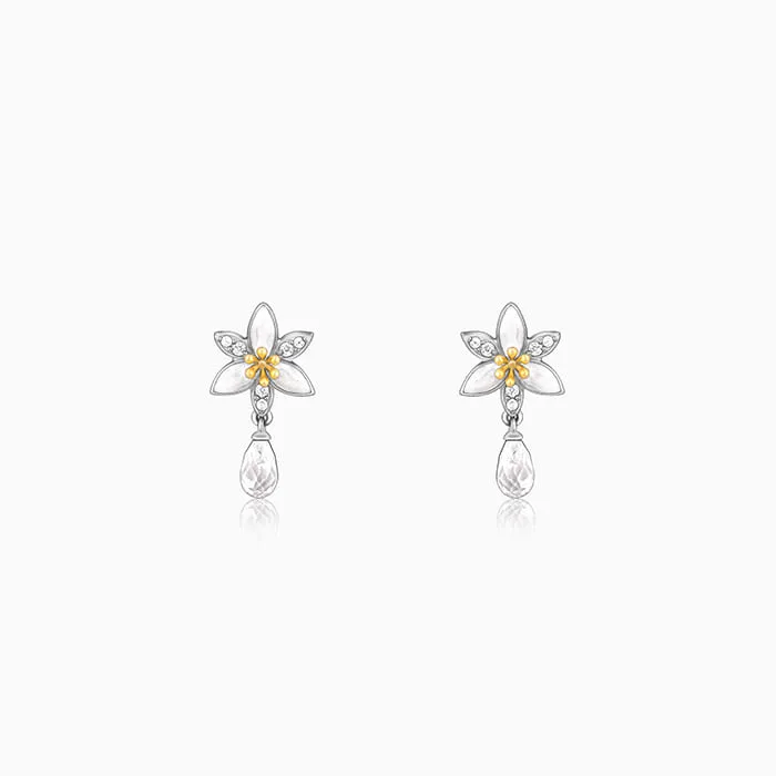 Bhumi Silver Trillium Drop Earrings