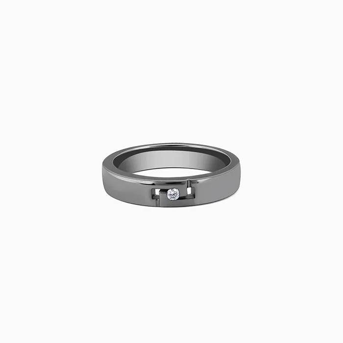 Black Rhodium Boldness Ring For Him