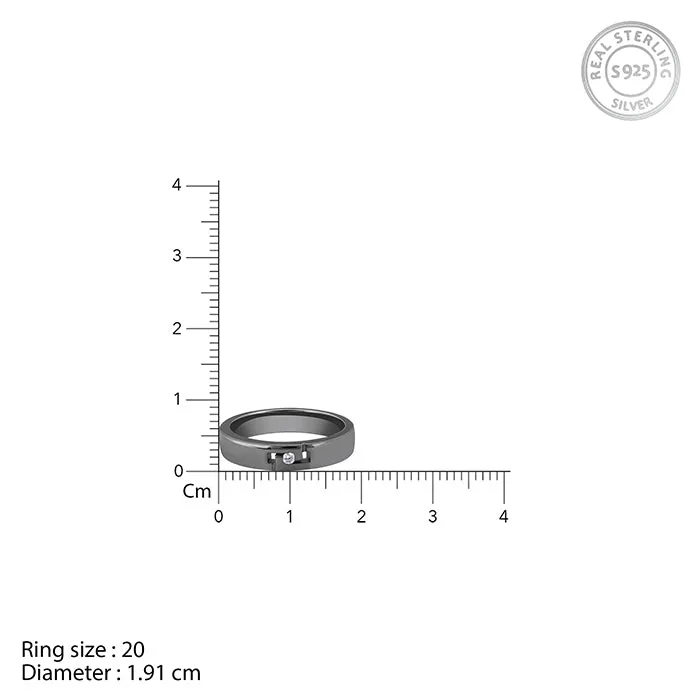 Black Rhodium Boldness Ring For Him