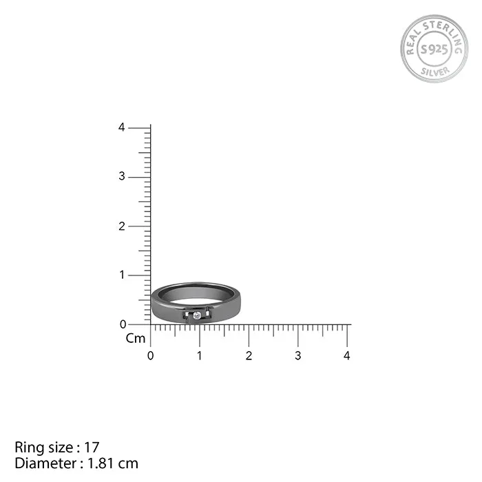 Black Rhodium Boldness Ring For Him