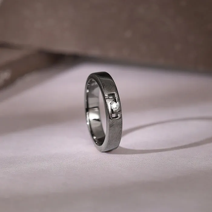 Black Rhodium Boldness Ring For Him