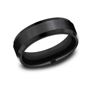 Black Tantalum 'The Chancellor' 7mm Beveled Wedding Band