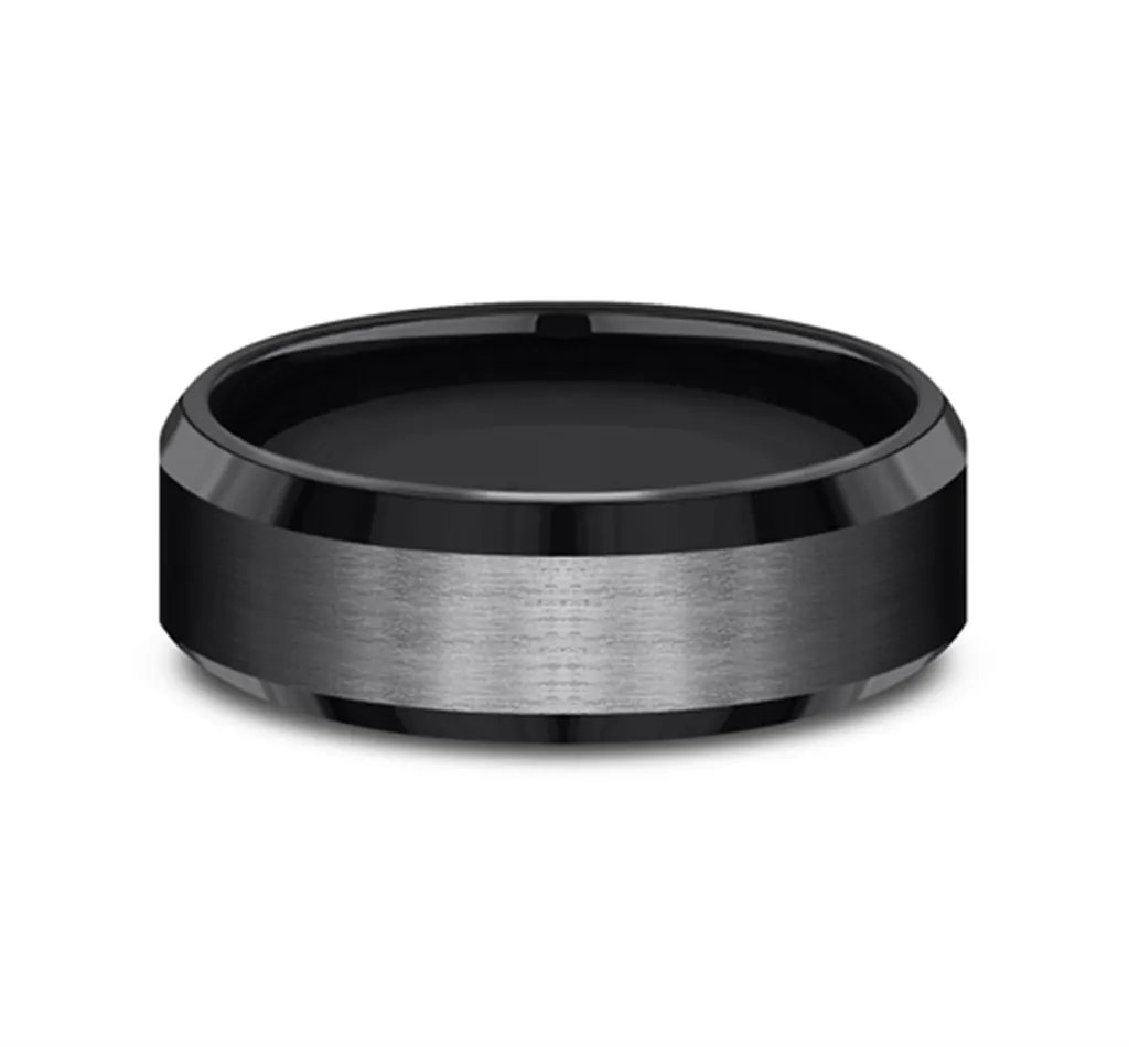 Black Tantalum 'The Chancellor' 7mm Beveled Wedding Band