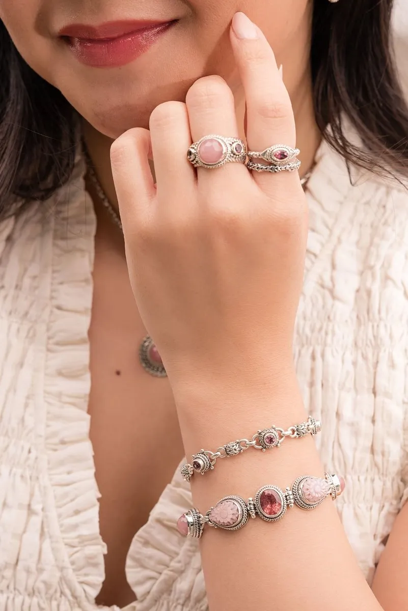 Blooms of Blessings Bracelet? in Pink Mother of Pearl, Strawberry Quartz & Ballet Blush Quartz