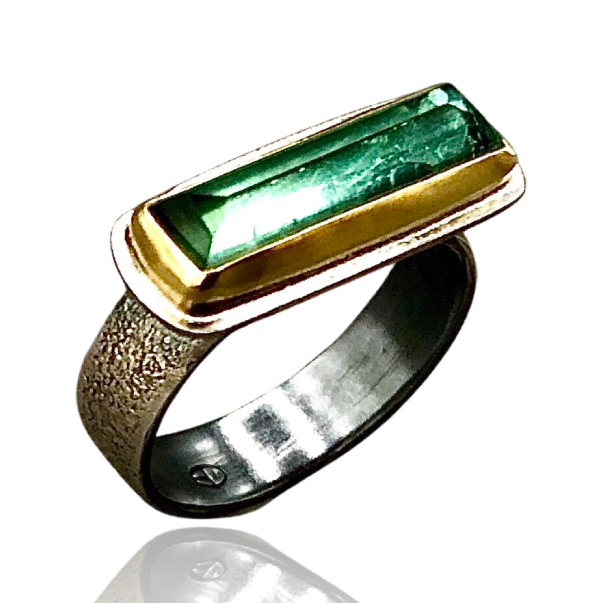 Blue Indicolite Tourmaline Crystal Ring