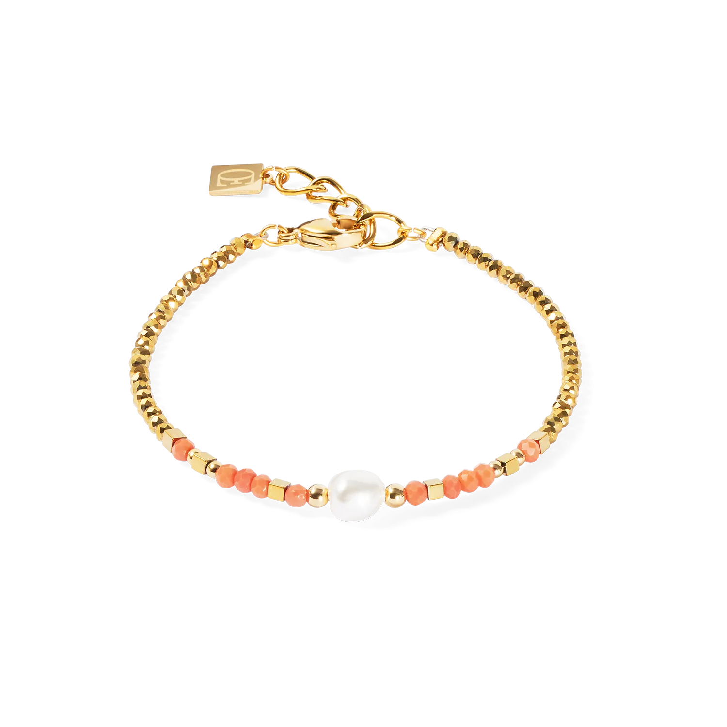 Bracelet Sunset Pearl gold-coral