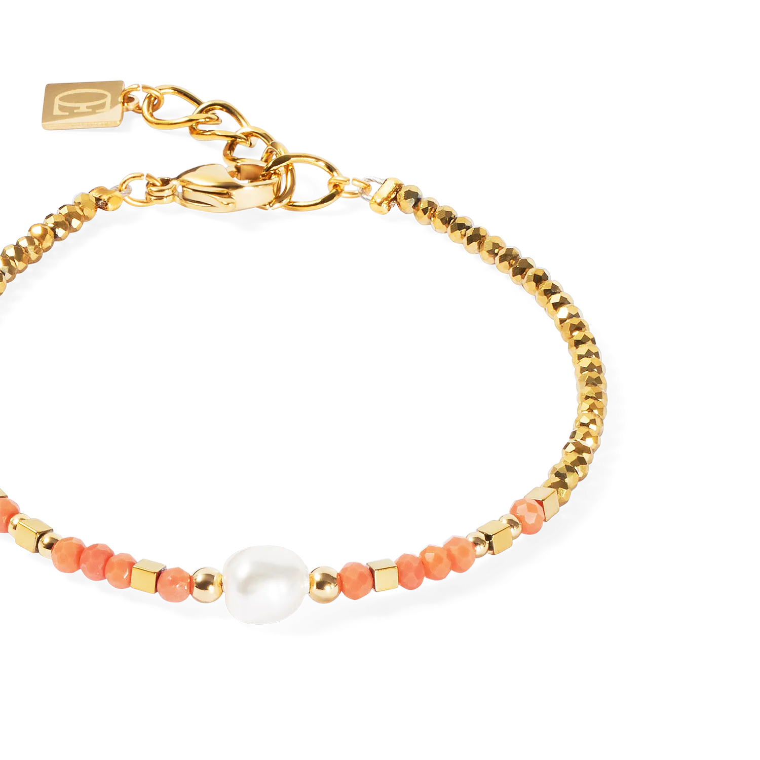 Bracelet Sunset Pearl gold-coral