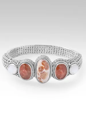 Choose Forgiveness Bangle Bracelet? in Garnet in Limestone, Orange Sunstone & White Moonstone