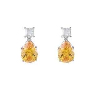 Citrine Gemstone Statement Earrings