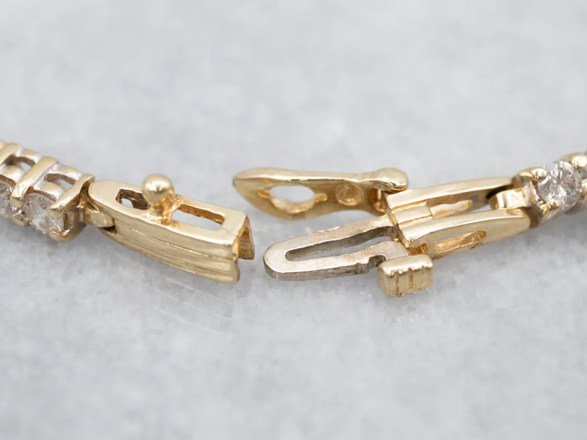 Classic Two Tone Diamond Tennis Bracelet
