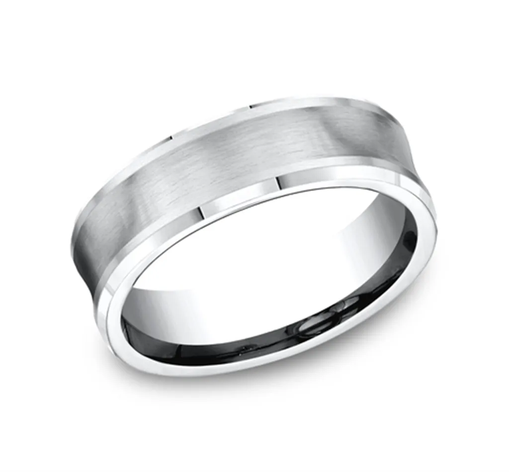 Cobalt Chrome Satin Polish 7mm Concaved Wedding Band
