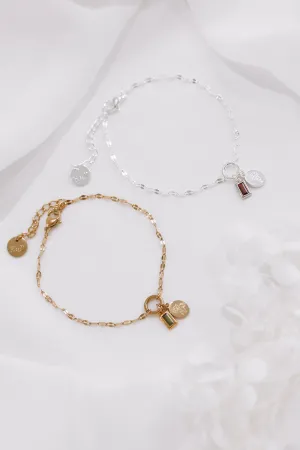 Cody - Stainless Steel Engraved Birthstone Bracelet