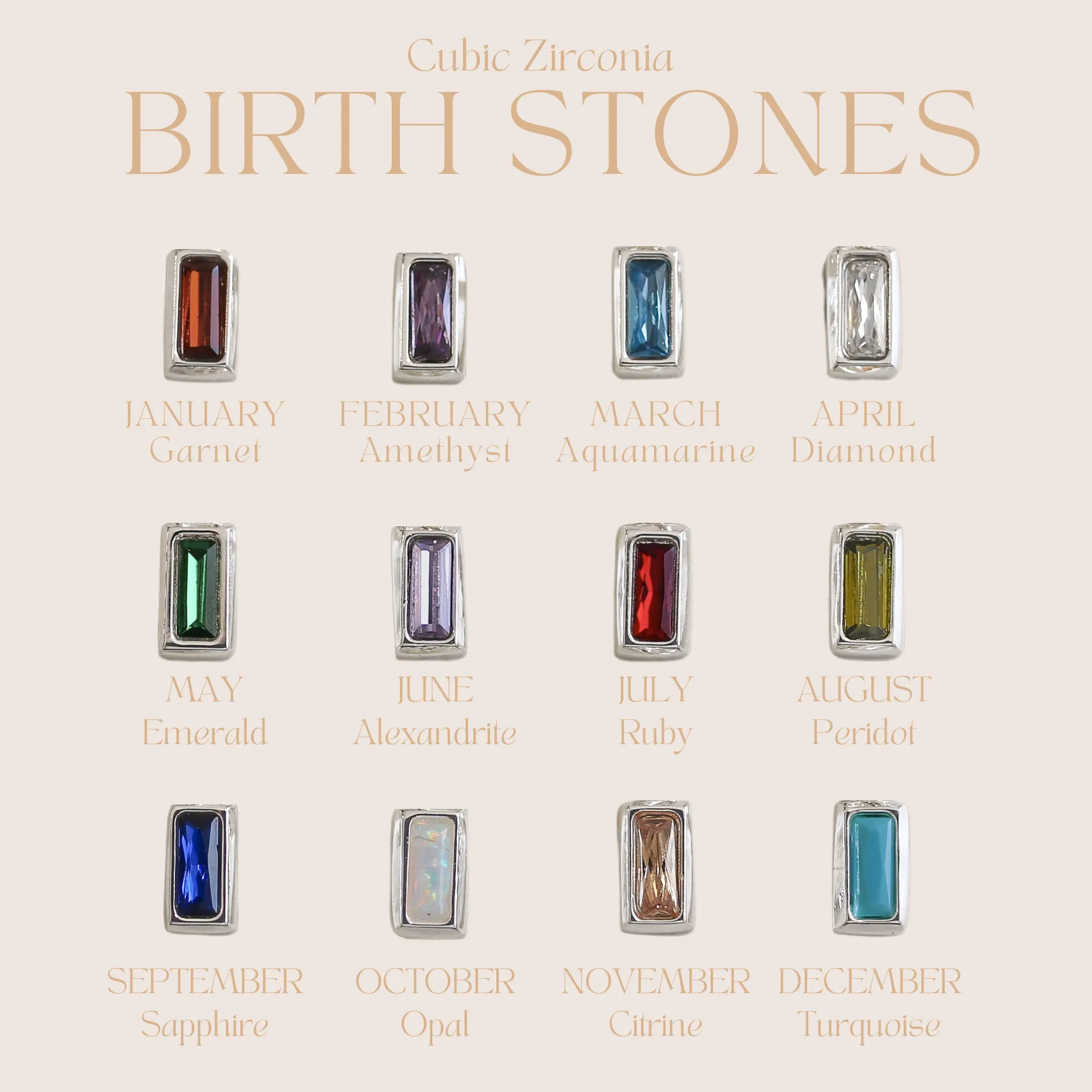 Cody - Stainless Steel Engraved Birthstone Bracelet