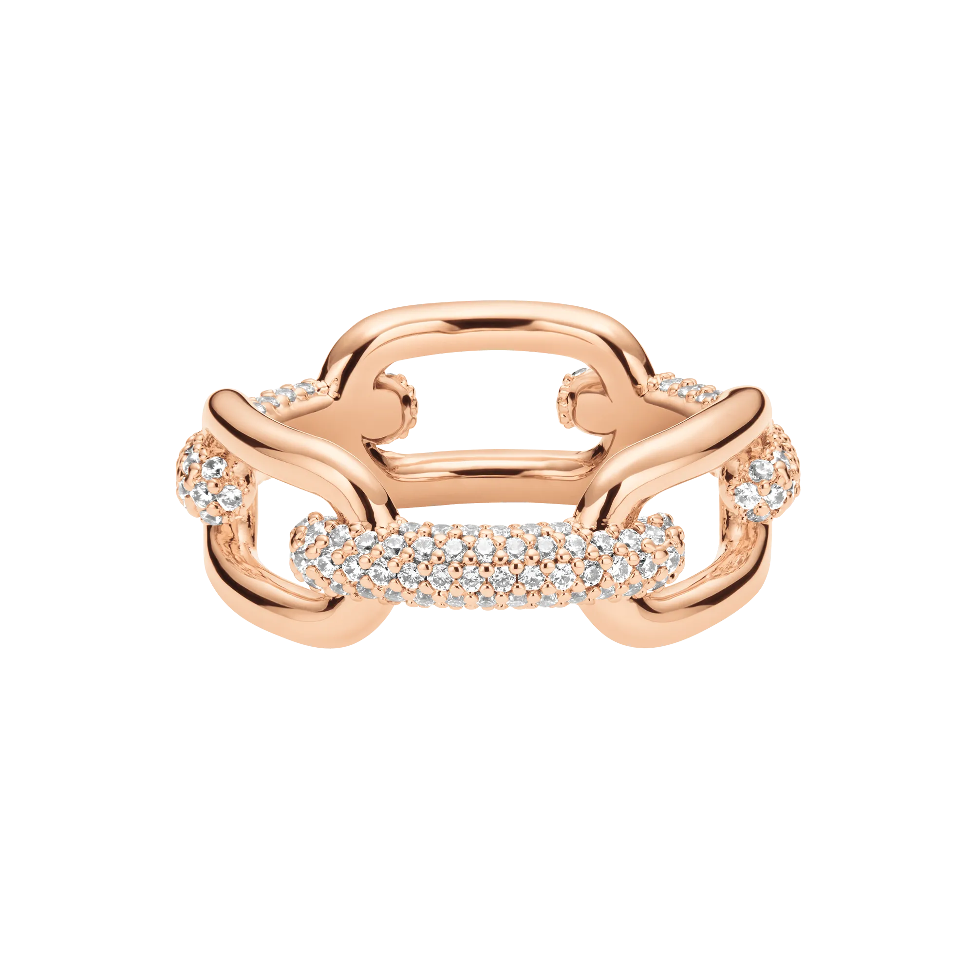 Crystal Link Ring Rose Gold