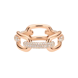Crystal Link Ring Rose Gold