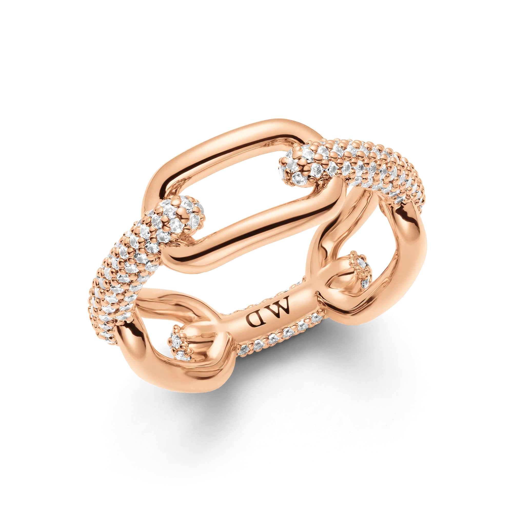 Crystal Link Ring Rose Gold