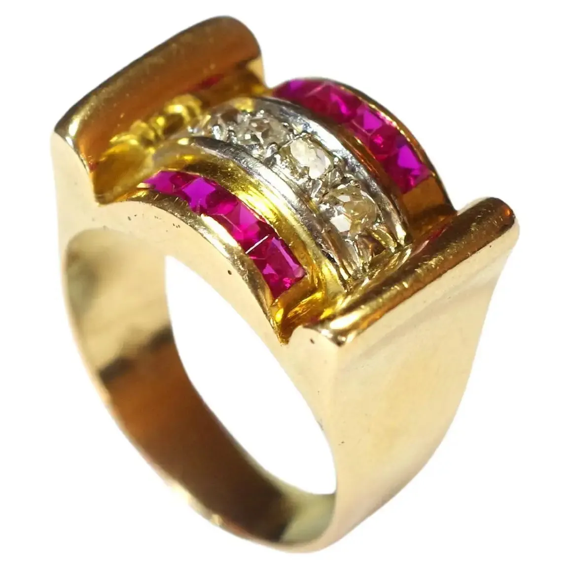Diamond Ruby Ring 18k Gold