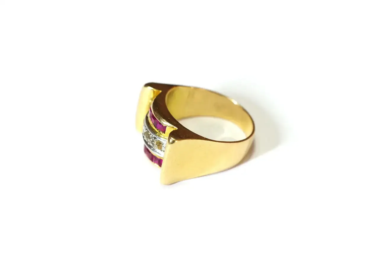 Diamond Ruby Ring 18k Gold