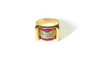 Diamond Ruby Ring 18k Gold