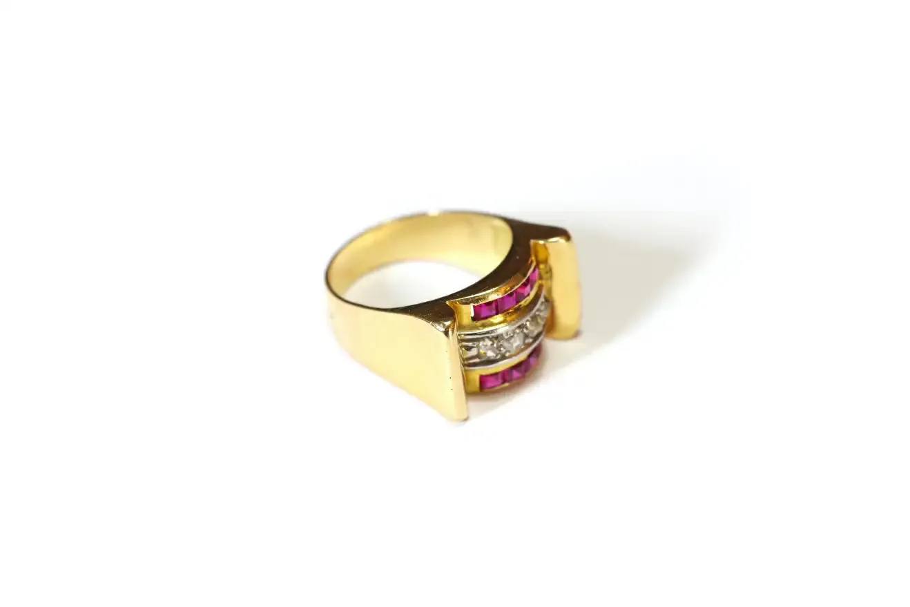 Diamond Ruby Ring 18k Gold