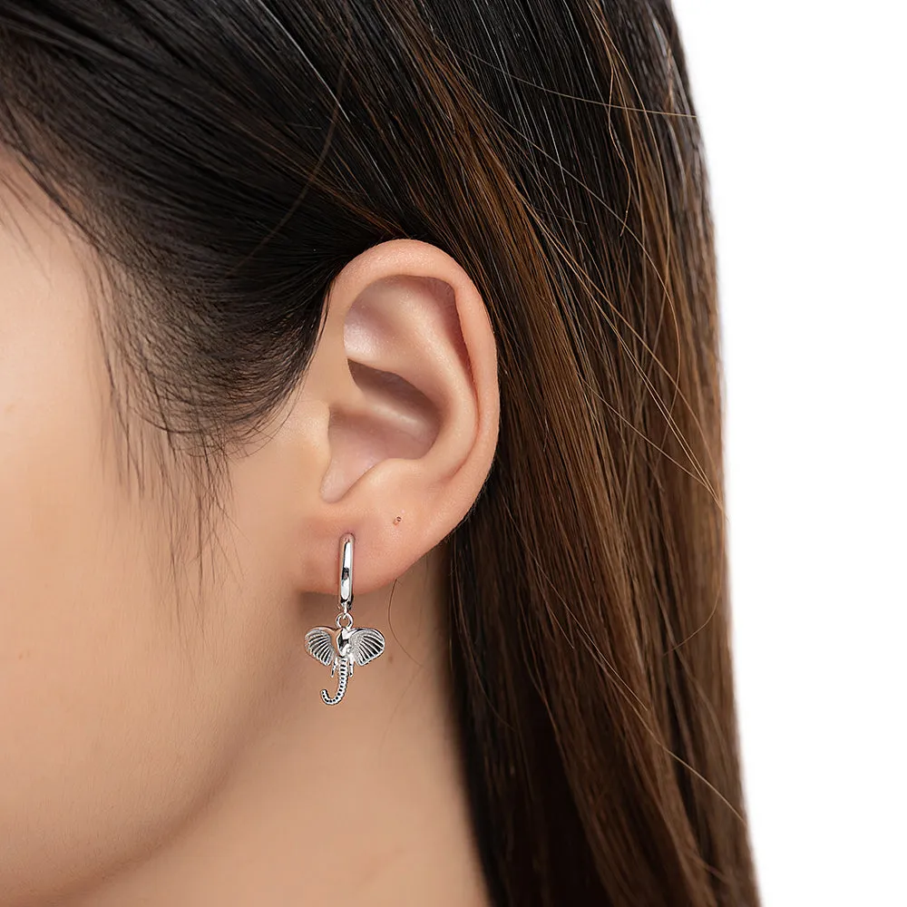 Elephant Huggie Hoop Earrings