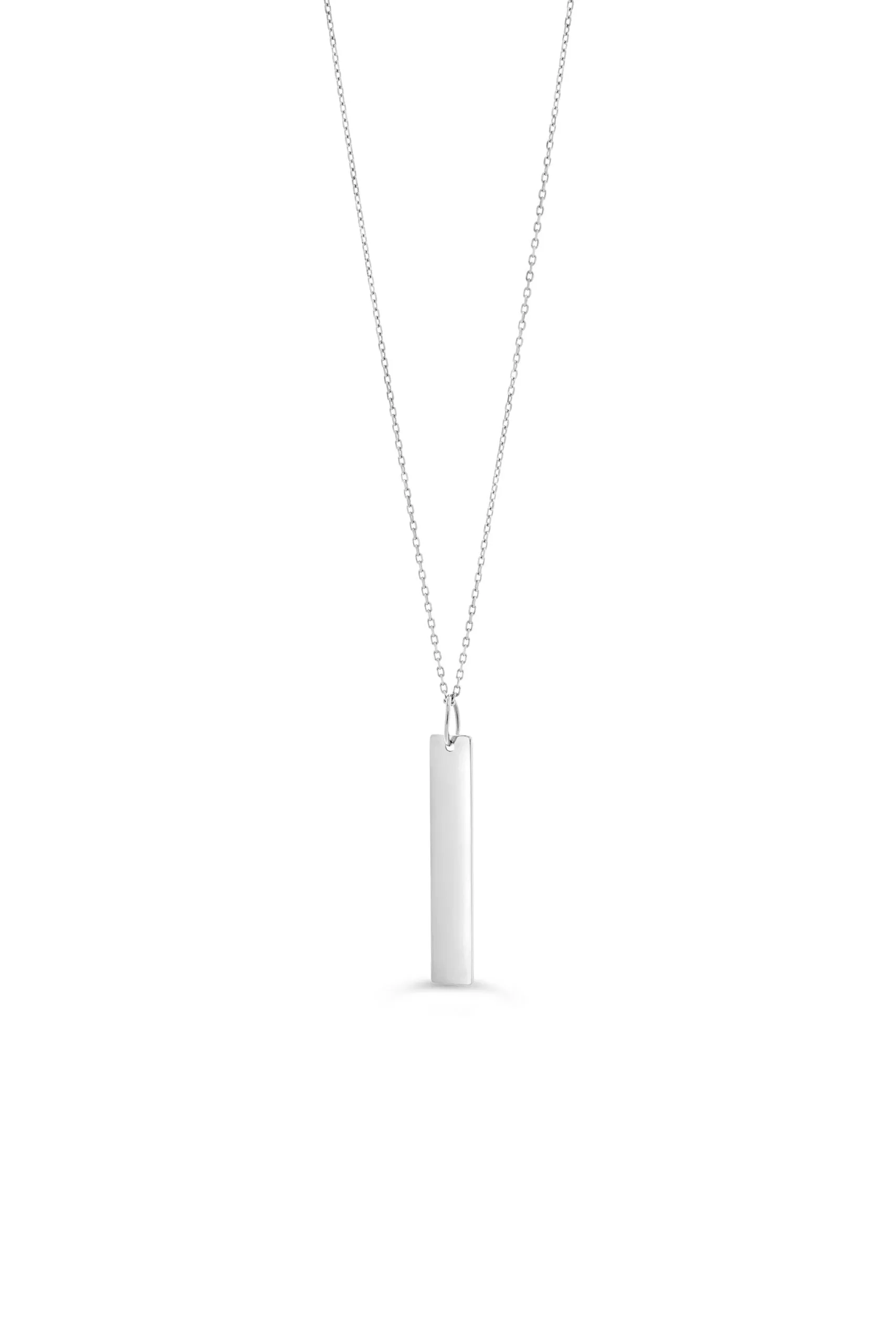 Engravable- 10k Gold Vertical Bar Necklace