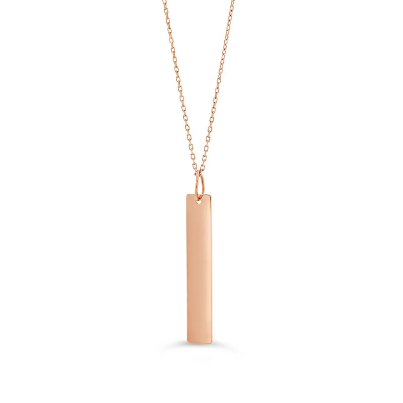 Engravable- 10k Gold Vertical Bar Necklace