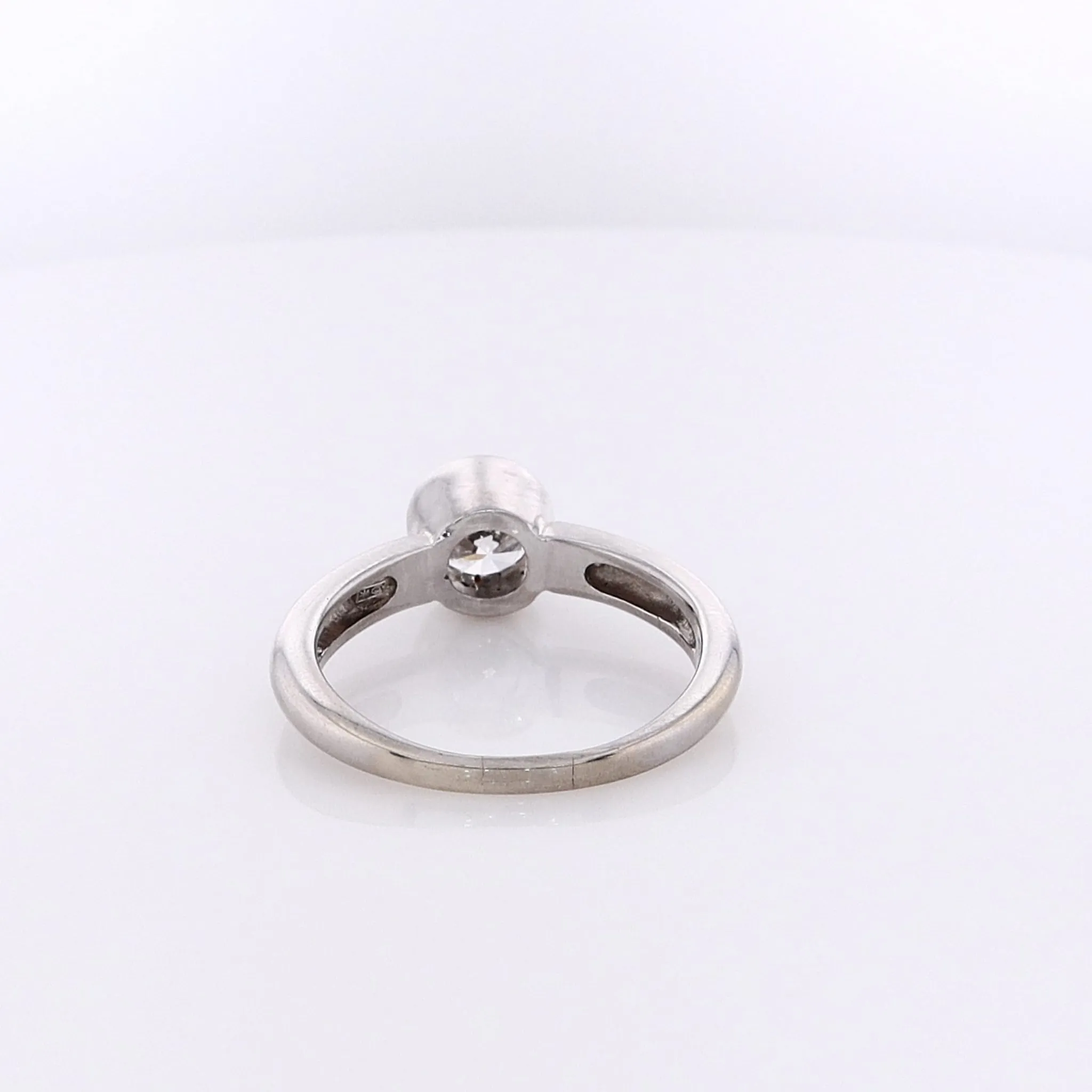 Estate 14 Karat White Gold Polished Shank Diamond Engagement Ring