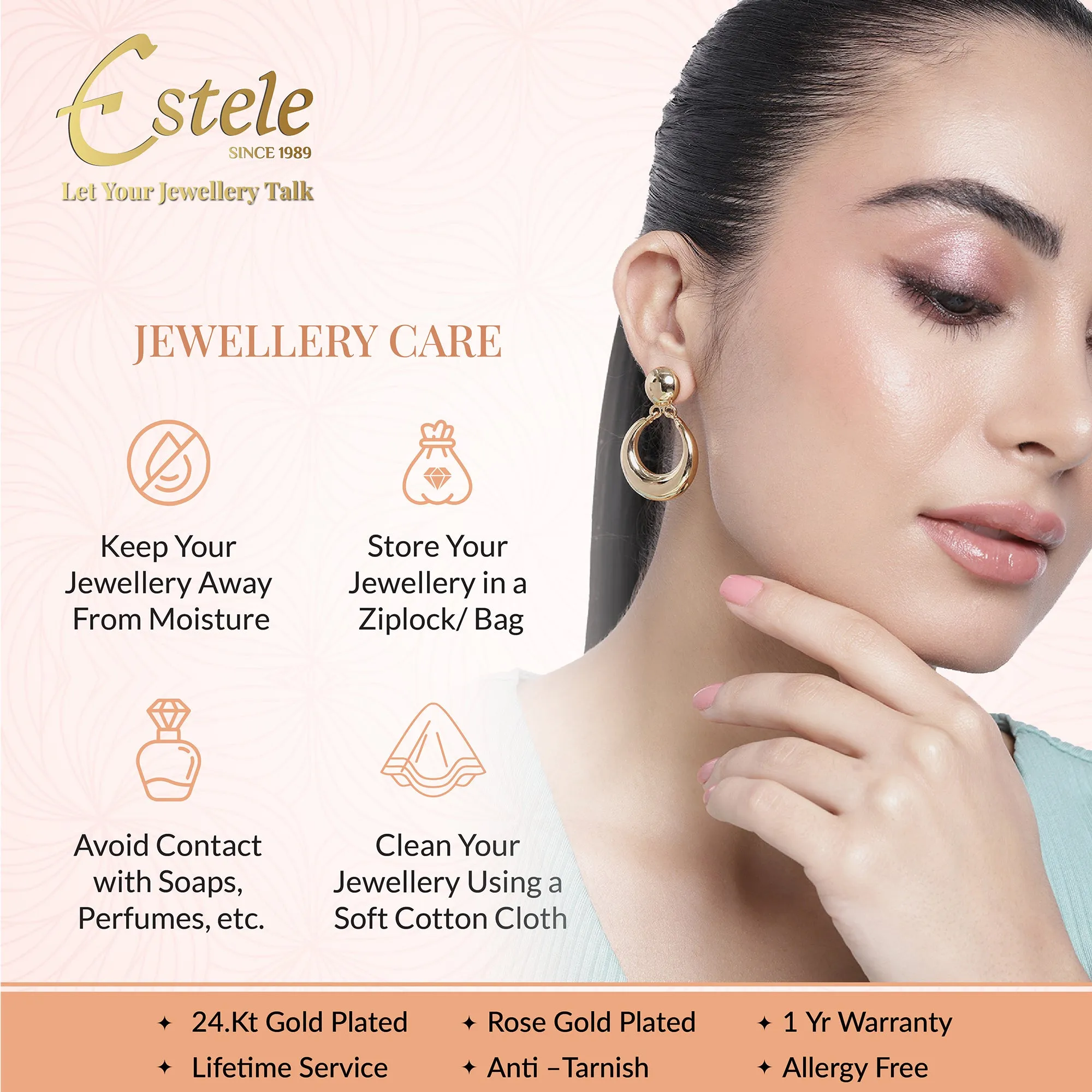 Estele Gold Plated Gorgeous Bracelet with Crystals for Girls/Women