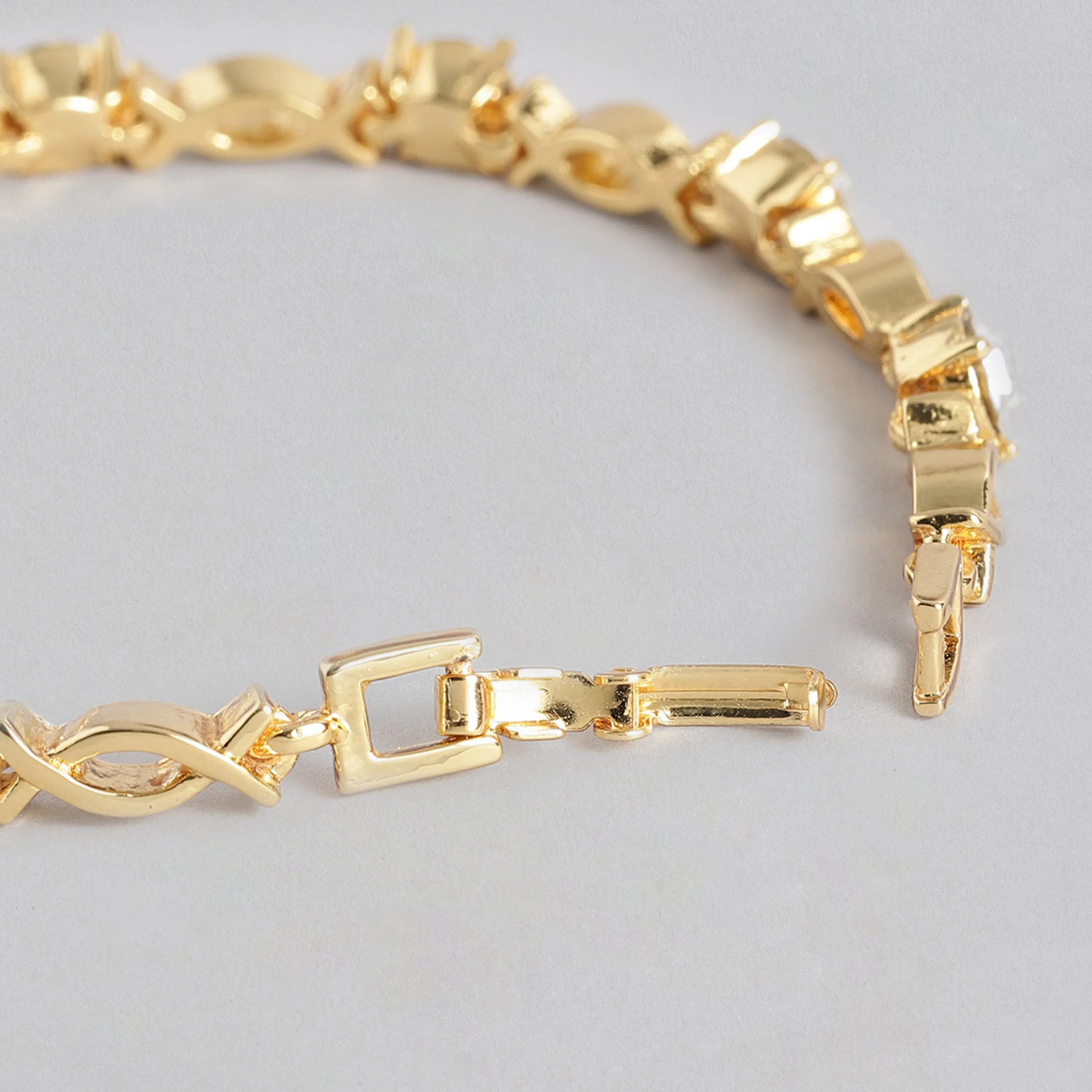 Estele Gold Plated Gorgeous Bracelet with Crystals for Girls/Women
