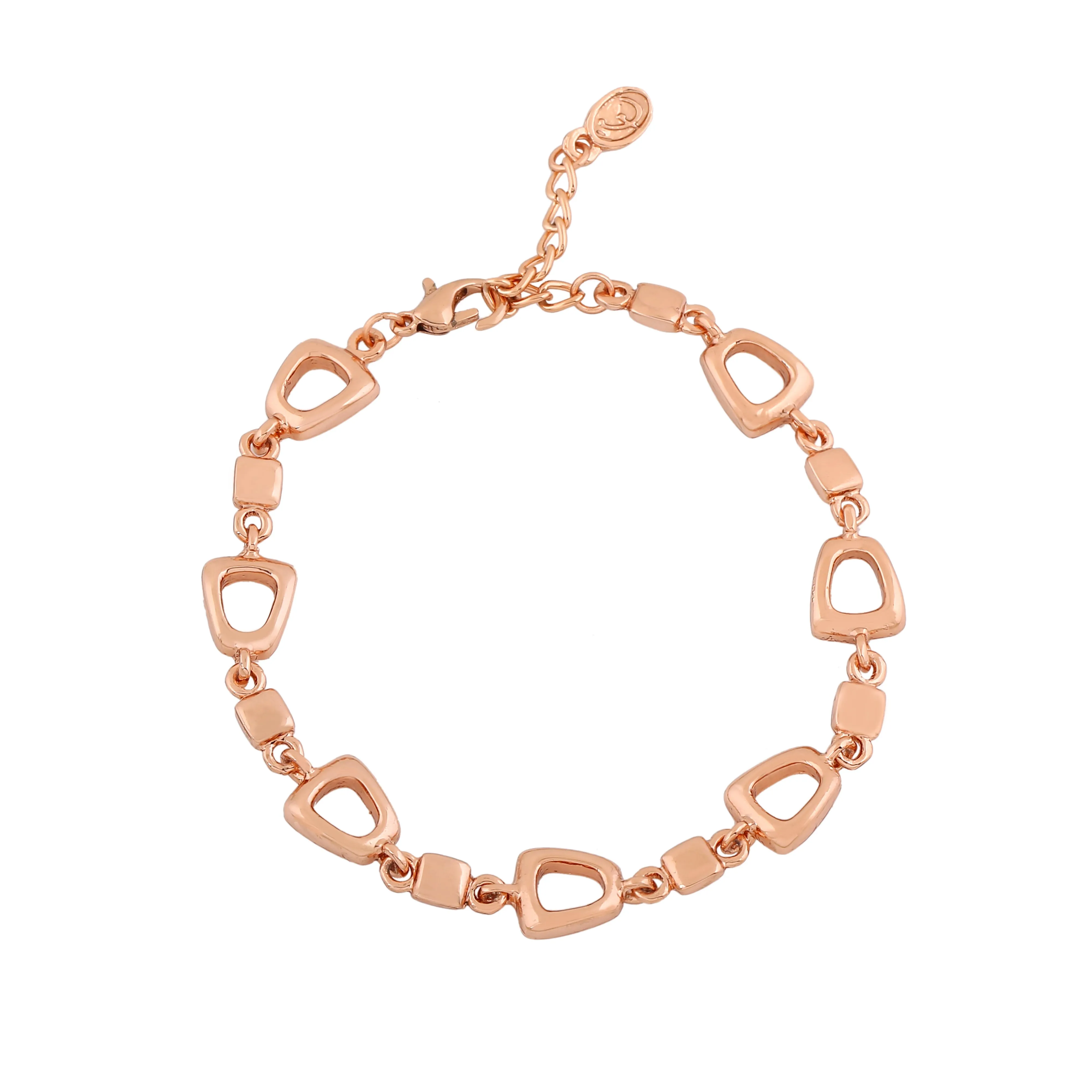 Estele Rose Gold Plated Geometric Designer Bracelet for Women