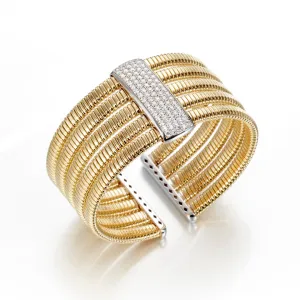 Five-Row Gold & Diamond Bracelet