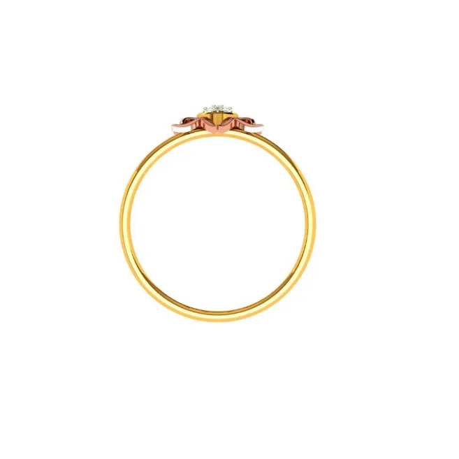 Floral Craft Petals Bloom Aesthetic 14 Kt Yellow Gold Ring